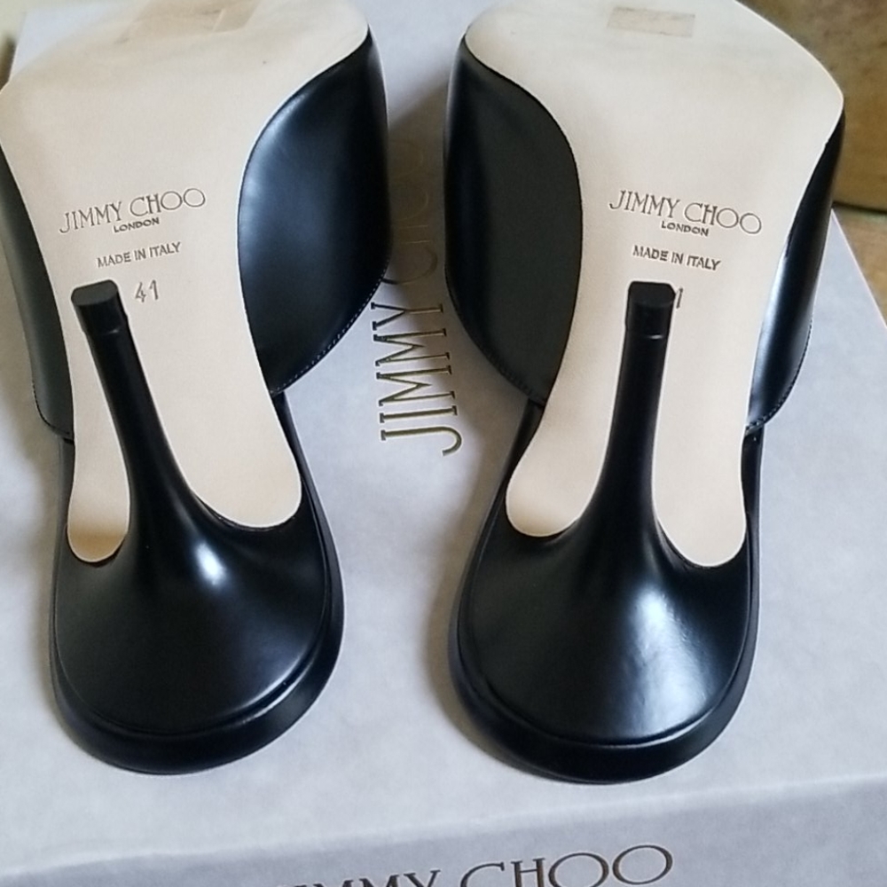 NWOT Jimmy Choo Black Rav 65 Mules - SZ 41 - Picture 11 of 16